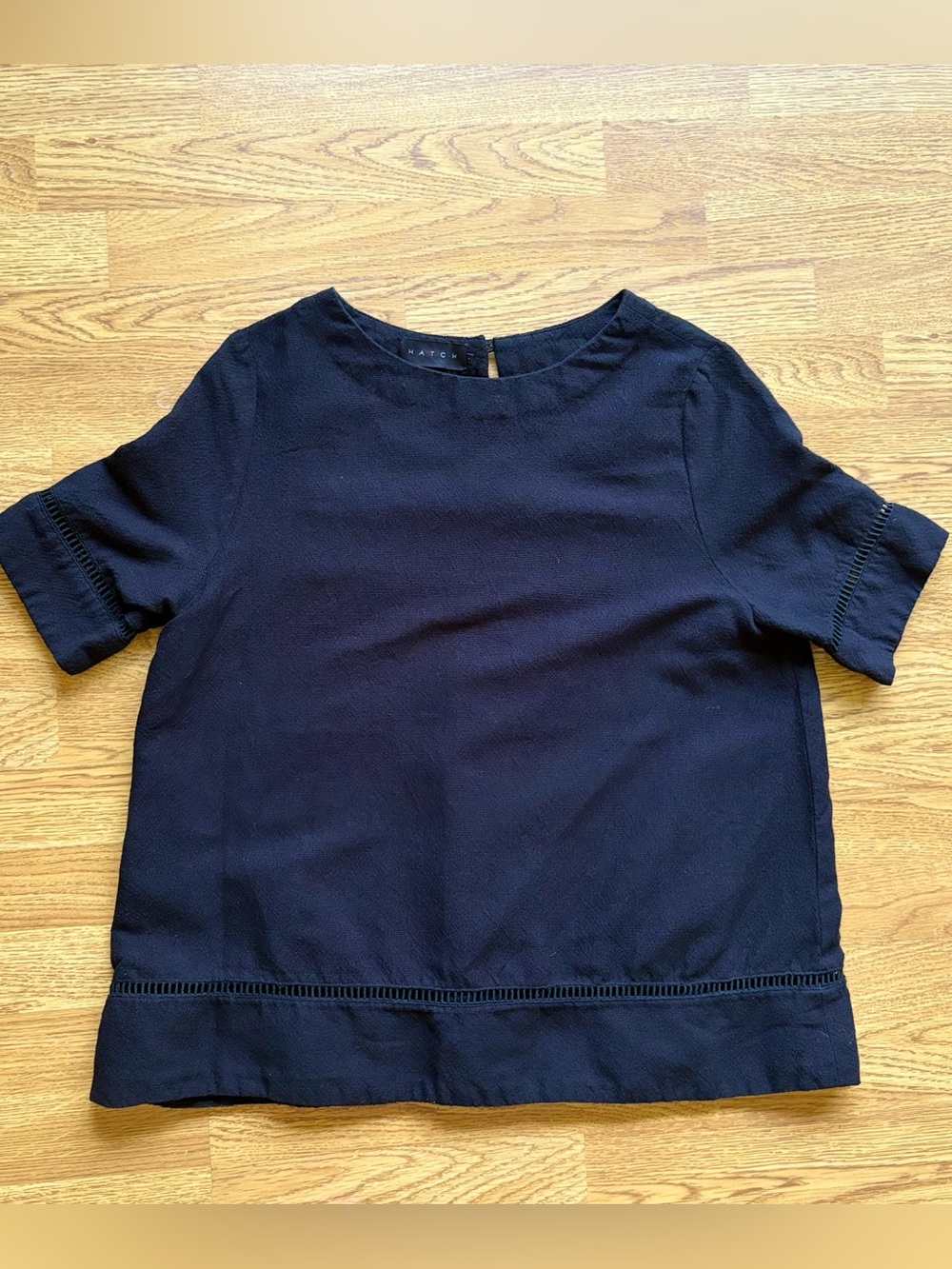 Hatch Maternity Black Short Sleeve Women's Top Blouse Classic Cotton Size S (1)